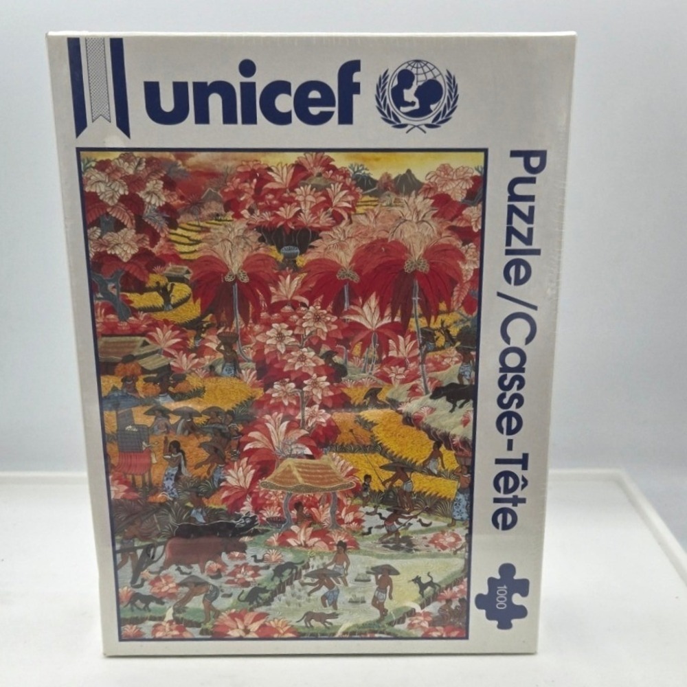 Vintage UNICEF 1000-Piece Jigsaw Puzzle "Planting the Rice" (Bali)